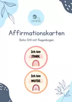 Vorschau - Poster - Affirmationskarten Boho mit Regenbogen - Deckblatt