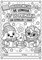 Vista previa - Hojas de trabajo - Prueba inicial de Lengua – 5.º de Primaria Evaluación diagnóstica + soluciones + registro - Portada