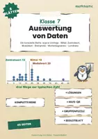 Vorschau - Unterrichtsreihen - Statistische Kenngrößen - Klasse 7 - Paket Daten und Zufall - Deckblatt