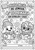 Vista previa - Hojas de trabajo - Prueba inicial de Lengua – 4.º de Primaria Evaluación diagnóstica + soluciones + registro - Portada