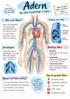 Vorschau - Arbeitsblätter - Lernplakat + Arbeitsblätter zum Thema "Adern" + Lösung & MP3 + Infografik - Deckblatt