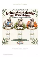 Vorschau - Präsentationen/Tafelbilder - Geburtstagskalender Waschbär - Waschbärenklasse - Deckblatt