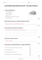 Vorschau - Arbeitsblätter - Sachunterricht Lernzielkontrolle Der Igel Klasse 3🦔 - Seite 3
