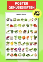 Vorschau - Poster - Gemüse Poster für Kinder – 57 Gemüsesorten lernen mit realistischen Bildern | Kita & Grundschule - Deckblatt