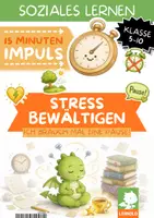 Vorschau - Arbeitsblätter - Stress in der Schule bewältigen Klasse 5 6 7 8 9 10 | Soziales Lernen in 15 Minuten | Vertretungsstunde & Klassenlehrerstunde - Deckblatt