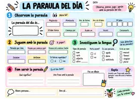 Vista previa - Hojas de trabajo - Plantilla PALABRA DEL DÍA - CAST/CAT - página 1