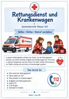 Vorschau - Unterrichtsreihen - Rettungsdienst und Krankenwagen – Notruf 112, Erste Hilfe und Helfer im Einsatz - Deckblatt