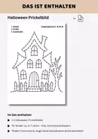 Vorschau - Mal- und Bastelvorlagen - Halloween Prickelbilder für Kita Vorschule & Grundschule | 12 Prickelvorlagen Herbst | Fensterdeko, Feinmotorik & Basteln - Seite 2