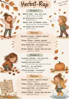 Vorschau - Bildkarten - Herbst-Rap für die Kita 🍂 | Mit Bewegungen & Bewegungskarten | Morgenkreis Herbst - Seite 1