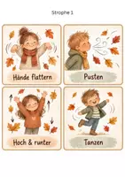 Vorschau - Bildkarten - Herbst-Rap für die Kita 🍂 | Mit Bewegungen & Bewegungskarten | Morgenkreis Herbst - Seite 2