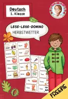 Vorschau - Fördermaterial/Inklusion - Lese-Lege-Domino Herbst | Herbstwetter Lesen Klasse 1-2 FREEBIE - Deckblatt