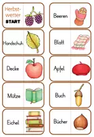 Vorschau - Fördermaterial/Inklusion - Lese-Lege-Domino Herbst | Herbstwetter Lesen Klasse 1-2 FREEBIE - Seite 3