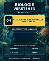 Vorschau - Unterrichtsreihen - Blutzucker und hormonelle Regulation – Biologie Klasse 9/10 – Arbeitsheft mit Lösungen und Gruppenarbeit - Deckblatt