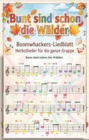 Vorschau - Arbeitsblätter - Bunt sind schon die Wälder | Boomwhacker-Noten | farbig & druckfertig - Deckblatt