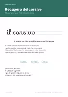 anteprima - Esercizi - ✏ Recupero del corsivo classe terza, 16 schede - Pagina di copertina