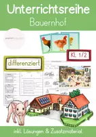 Vorschau - Unterrichtsreihen - Bauernhof – differenzierte Unterrichtsreihe | Sachunterricht | Klasse 1/2 - Deckblatt