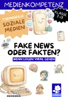 Vorschau - Stundenentwürfe - Fake News erkennen – Desinformation, Medienkompetenzen & SIFT-Methode | Arbeitsheft Klasse 7–13 - Deckblatt