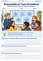 Vorschau - Arbeitsblätter - Klassenziele im Team formulieren Arbeitsheft Klasse 5 bis 6 Schulstart Ziele bis Herbst planen - Deckblatt