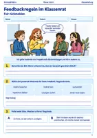 Vorschau - Arbeitsblätter - Feedbackregeln im Klassenrat Arbeitsheft Klasse 5 bis 6 Schulstart fair rückmelden - Deckblatt