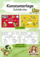 Vorschau - Mal- und Bastelvorlagen - Kunstunterlage, Malunterlage, Bastelunterlage Schildkröte - Deckblatt
