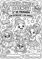 Vista previa - Hojas de trabajo - Prueba inicial de Lengua – 3.º de Primaria Evaluación diagnóstica + soluciones + registro - Portada