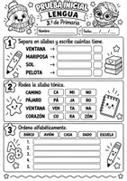 Vista previa - Hojas de trabajo - Prueba inicial de Lengua – 3.º de Primaria Evaluación diagnóstica + soluciones + registro - página 1