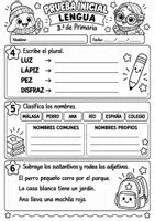 Vista previa - Hojas de trabajo - Prueba inicial de Lengua – 3.º de Primaria Evaluación diagnóstica + soluciones + registro - página 2