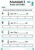 Vorschau - Arbeitsblätter - Brüche und Größen Klasse 4 | Mathematik Klasse 4 | 10 Arbeitsblätter als PDF - Seite 2