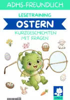 Vorschau - Arbeitsblätter - ADHS Lesetraining Ostern – Saisonale Lesetexte und Leseverständnis für ADHS-Kinder - Deckblatt