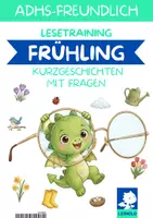 Vorschau - Arbeitsblätter - ADHS Lesetraining Frühling – Jahreszeiten-Texte und Fragen für Kinder mit ADHS - Deckblatt