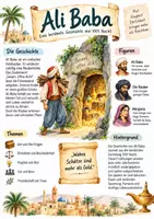 Vorschau - Arbeitsblätter - Lernplakat + Arbeitsblätter zum Thema "Ali Baba" + Lösung & MP3 + Mindmap + Infografik - Deckblatt