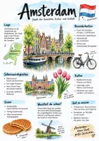 Vorschau - Arbeitsblätter - Lernplakat + Arbeitsblätter zum Thema "Amsterdam" (Lückentext, Hörverstehen) + Lösung & MP3 + Mindmap + Infografik - Deckblatt