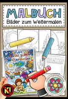 Vorschau - Mal- und Bastelvorlagen - Bilder zum Weitermalen – Malbuch mit 52 kreativen Zeichenvorlagen - Deckblatt