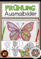 Vorschau - Mal- und Bastelvorlagen - Frühling – Ausmalbilder und Malvorlagen | 13 Motive für Kunst 4.–5. Klasse - Deckblatt