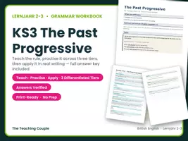 Vorschau - Arbeitsblätter - Past Progressive – Übungen mit Lösung - Deckblatt
