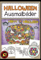 Vorschau - Stundenentwürfe - Halloween Kunst 2. 3. 4. 5. Klasse – Grundschule Halloween basteln, Kunstunterricht, 5 Kunstprojekte, Bastelideen, Kürbis, Gespenster, Halloween Deko | Materialpaket - Seite 1