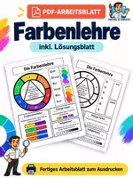 Vorschau - Stundenentwürfe - KUNST: Farbenlehre Arbeitsblatt (PDF) - Deckblatt