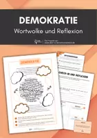 Vorschau - Arbeitsblätter - Demokratie - Wortwolke mit Reflexion & Differenzierung - Deckblatt