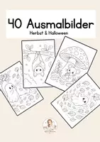 Vorschau - Arbeitsblätter - 40 Herbst Ausmalbilder – 40 Ausmalbilder für Herbst & Halloween | Malvorlagen - Deckblatt