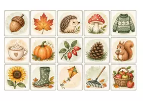 Vorschau - Spiele - Memory Spiel - Thema Herbst - Deckblatt