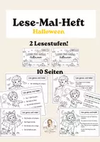 Vorschau - Arbeitsblätter - Halloween Lesemalheft – Lesen und Malen | 2 Schwierigkeitsstufen | Klasse 1/2 - Deckblatt