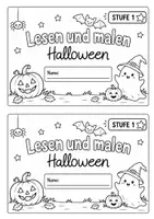 Vorschau - Arbeitsblätter - Halloween Lesemalheft – Lesen und Malen | 2 Schwierigkeitsstufen | Klasse 1/2 - Seite 2