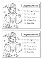 Vorschau - Arbeitsblätter - Halloween Lesemalheft – Lesen und Malen | 2 Schwierigkeitsstufen | Klasse 1/2 - Seite 3