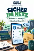 Vorschau - Arbeitsblätter - Sicher im Netz – Datenschutz & Privatsphäre verstehen | Klasse 5–7 - Deckblatt