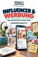 Vorschau - Arbeitsblätter - Influencer & Werbung – Was steckt hinter einem Post? | Klasse 5–7 - Deckblatt