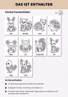 Vorschau - Mal- und Bastelvorlagen - Herbst Fensterbilder mit Transparentpapier basteln | 10 Bastelvorlagen für Sonnenfänger & Suncatcher | Kunst Grundschule Kita - Seite 2