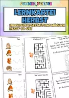 Vorschau - Arbeitsblätter - Lernkartei Arbeitsheft Schwungübungen Herbst Grundschule – 15 Arbeitsblätter mit Mathe, Deutsch & Feinmotorik | Klasse 1 Vorschule - Deckblatt