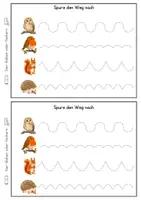 Vorschau - Arbeitsblätter - Lernkartei Arbeitsheft Schwungübungen Herbst Grundschule – 15 Arbeitsblätter mit Mathe, Deutsch & Feinmotorik | Klasse 1 Vorschule - Seite 3