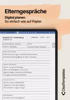 Vorschau - Lehrpläne/Lehrermaterial - Elterngespräche | Digitaler Planer - Deckblatt