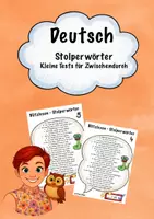 Vorschau - Arbeitsblätter - Stolperwörter - Blitzlesen - Deckblatt